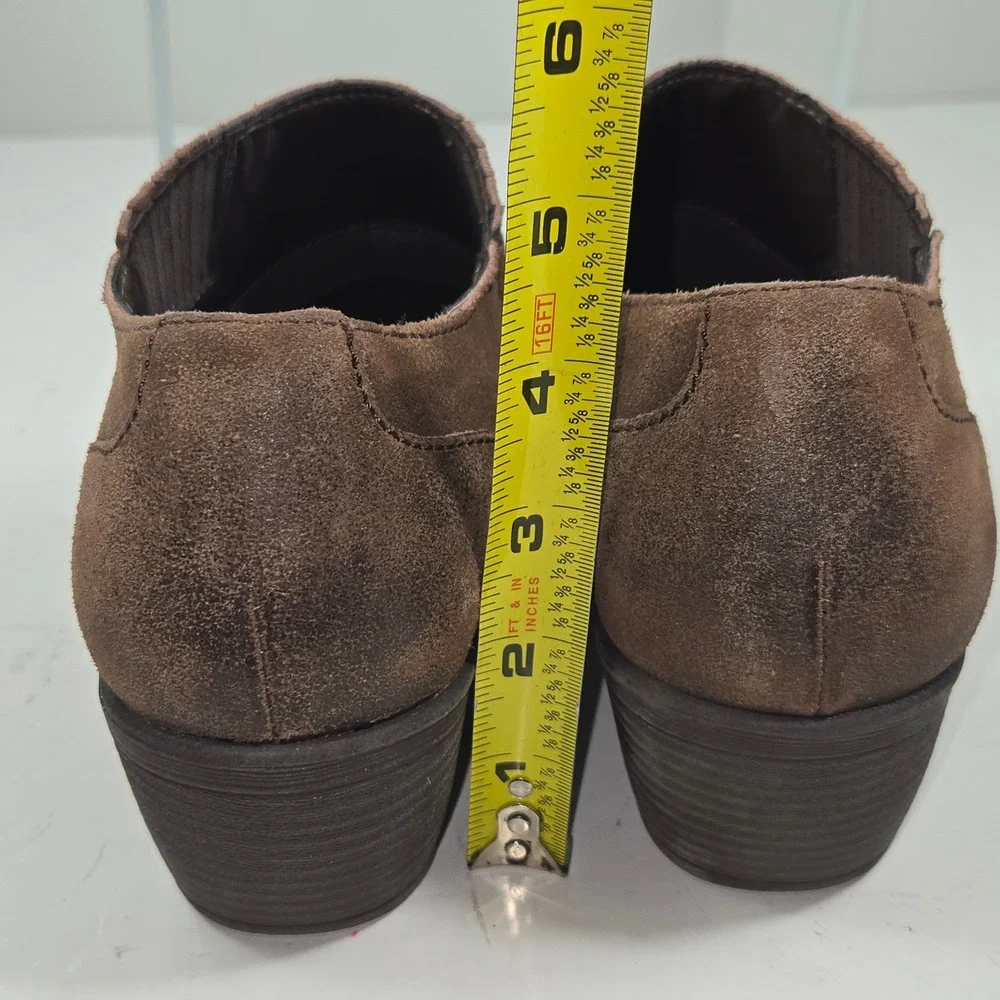 Korks by Kork-Ease Brown‎ Suede Wingtip Shooties Block Heel Ankle Boot  8-8.5